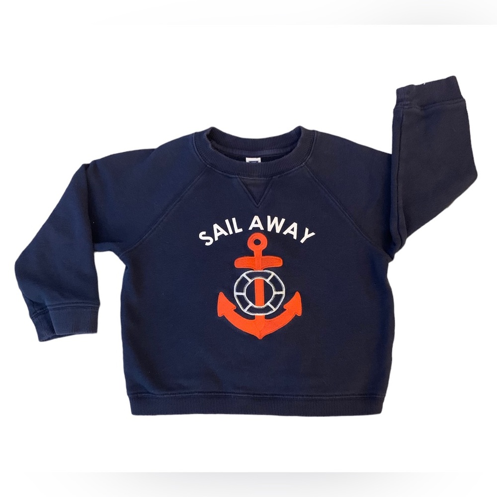 Kids Janie and Jack Embroidered Anchor Sweatshirt SZ 4 XXS